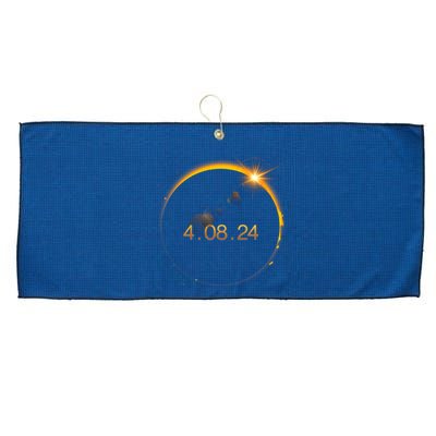 Total Solar Eclipse April 8 2024 Large Microfiber Waffle Golf Towel