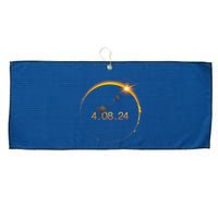 Total Solar Eclipse April 8 2024 Large Microfiber Waffle Golf Towel