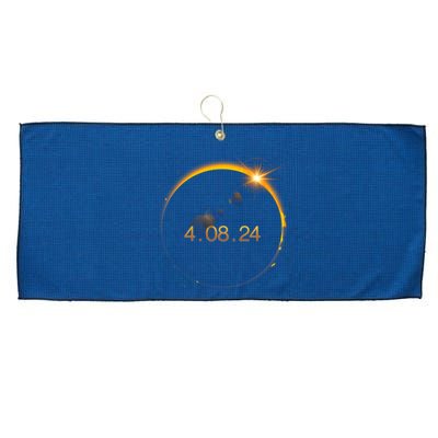 Total Solar Eclipse April 8 2024 Large Microfiber Waffle Golf Towel