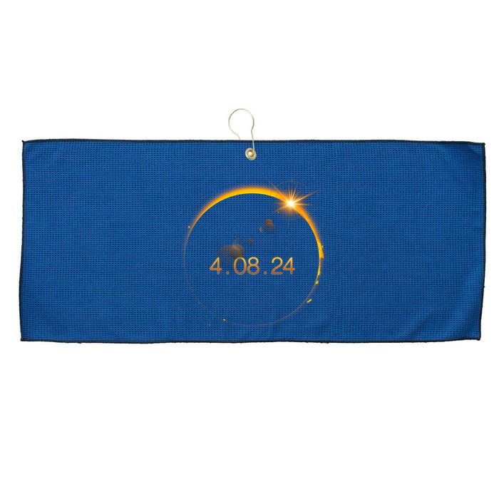 Total Solar Eclipse April 8 2024 Large Microfiber Waffle Golf Towel