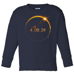 Total Solar Eclipse April 8 2024 Toddler Long Sleeve Shirt