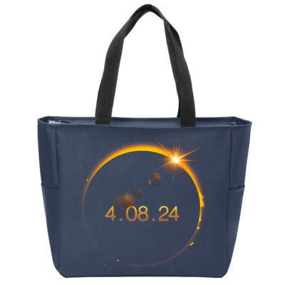 Total Solar Eclipse April 8 2024 Zip Tote Bag
