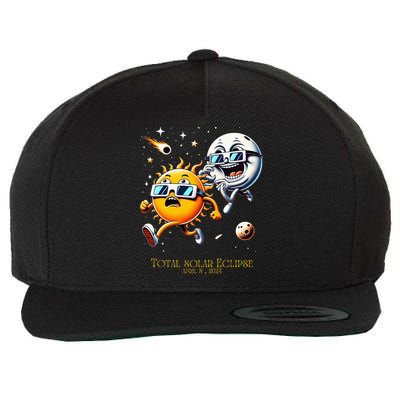 Total solar Eclipse 842024 Sun Flees Moon Eclipse Chase Wool Snapback Cap