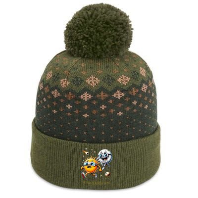 Total solar Eclipse 842024 Sun Flees Moon Eclipse Chase The Baniff Cuffed Pom Beanie