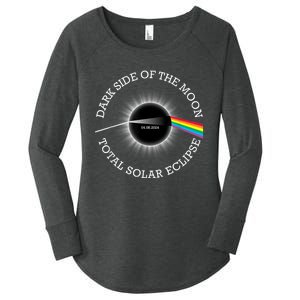 Total Solar Eclipse 04 08 24 Rainbow Totality Dark Side Moon Women's Perfect Tri Tunic Long Sleeve Shirt