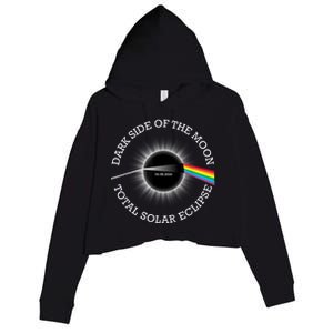 Total Solar Eclipse 04 08 24 Rainbow Totality Dark Side Moon Crop Fleece Hoodie