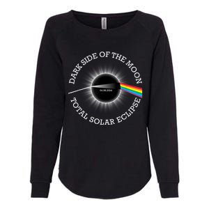 Total Solar Eclipse 04 08 24 Rainbow Totality Dark Side Moon Womens California Wash Sweatshirt