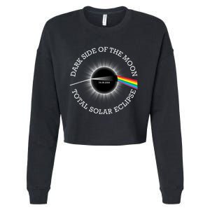 Total Solar Eclipse 04 08 24 Rainbow Totality Dark Side Moon Cropped Pullover Crew