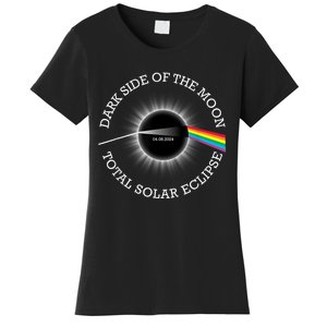 Total Solar Eclipse 04 08 24 Rainbow Totality Dark Side Moon Women's T-Shirt