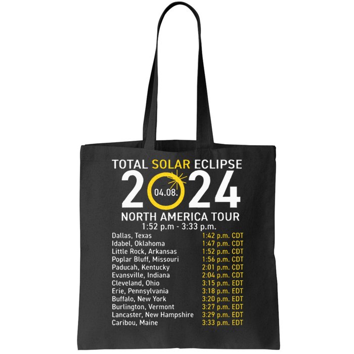 Total Solar Eclipse April 8 2024 Path Of The Eclipse Tote Bag