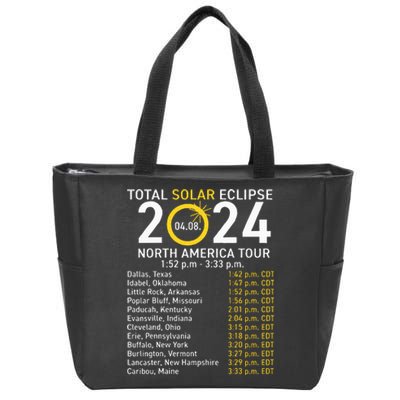 Total Solar Eclipse April 8 2024 Path Of The Eclipse Zip Tote Bag