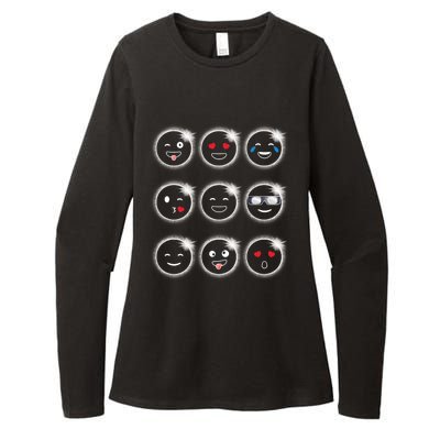 Total Solar Eclipse 04.08.2024 Silly Faces Funny Womens CVC Long Sleeve Shirt