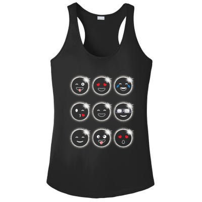 Total Solar Eclipse 04.08.2024 Silly Faces Funny Ladies PosiCharge Competitor Racerback Tank