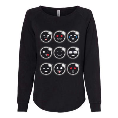 Total Solar Eclipse 04.08.2024 Silly Faces Funny Womens California Wash Sweatshirt