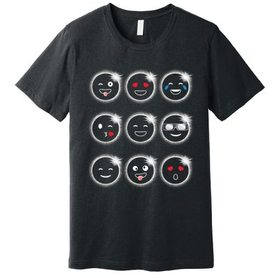 Total Solar Eclipse 04.08.2024 Silly Faces Funny Premium T-Shirt