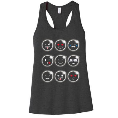 Total Solar Eclipse 04.08.2024 Silly Faces Funny Women's Racerback Tank