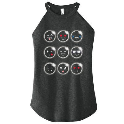 Total Solar Eclipse 04.08.2024 Silly Faces Funny Women's Perfect Tri Rocker Tank