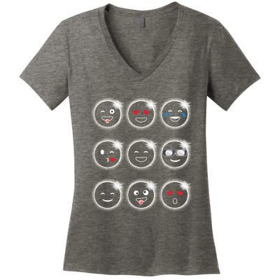 Total Solar Eclipse 04.08.2024 Silly Faces Funny Women's V-Neck T-Shirt