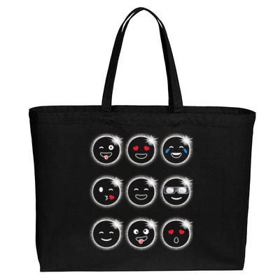 Total Solar Eclipse 04.08.2024 Silly Faces Funny Cotton Canvas Jumbo Tote