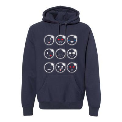 Total Solar Eclipse 04.08.2024 Silly Faces Funny Premium Hoodie