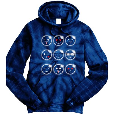 Total Solar Eclipse 04.08.2024 Silly Faces Funny Tie Dye Hoodie