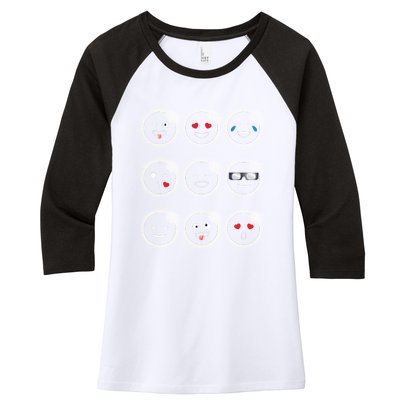 Total Solar Eclipse 04.08.2024 Silly Faces Funny Women's Tri-Blend 3/4-Sleeve Raglan Shirt