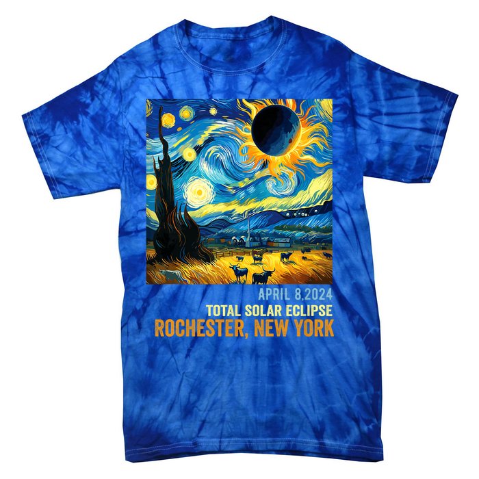 Total Solar Eclipse 04.08.2024 Rochester New York Tie-Dye T-Shirt