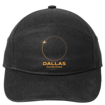 Total Solar Eclipse 2024 Dallas Texas Path Of Totality 7-Panel Snapback Hat