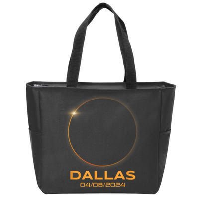 Total Solar Eclipse 2024 Dallas Texas Path Of Totality Zip Tote Bag