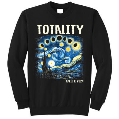 Total Solar Eclipse 2024 4.08.24 Starry Night Painting Sweatshirt