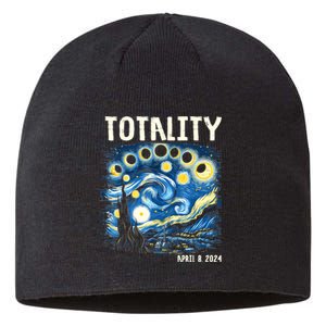 Total Solar Eclipse 2024 4.08.24 Starry Night Painting Sustainable Beanie