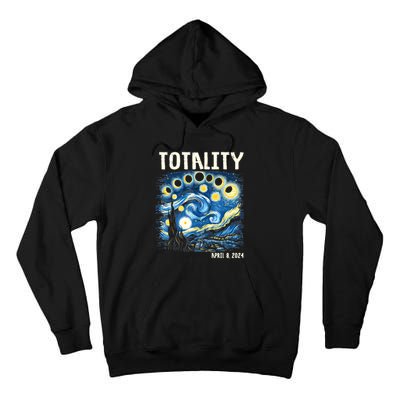 Total Solar Eclipse 2024 4.08.24 Starry Night Painting Tall Hoodie