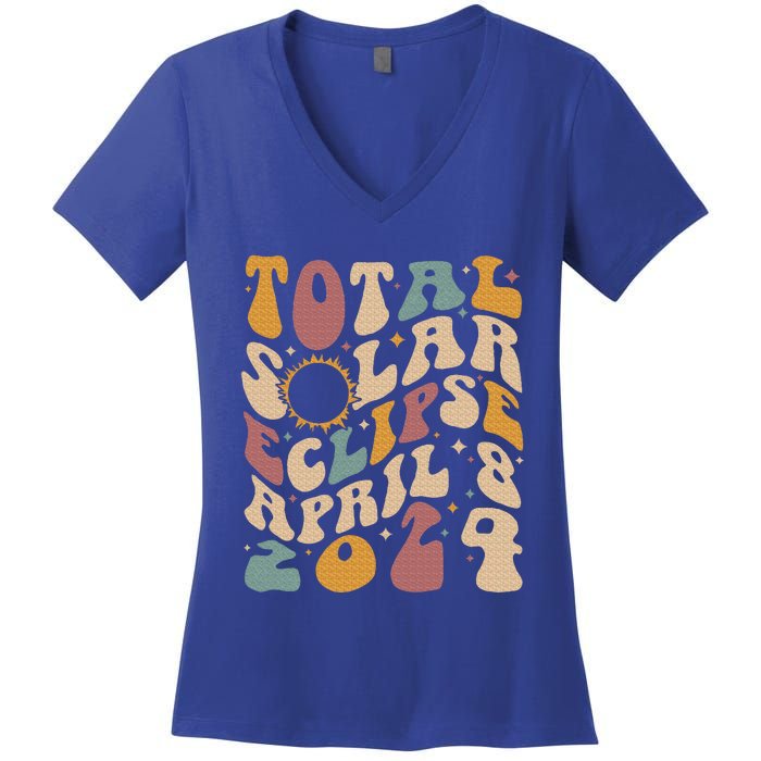 Total Solar Eclipse April 08 2024 Women's V-Neck T-Shirt