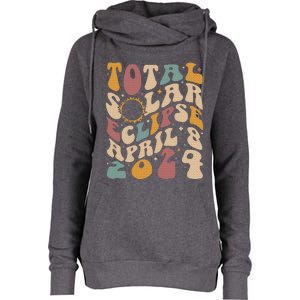 Total Solar Eclipse April 08 2024 Womens Funnel Neck Pullover Hood