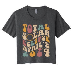 Total Solar Eclipse April 08 2024 Women's Crop Top Tee