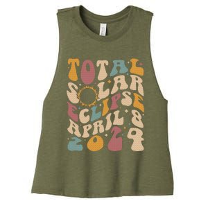 Total Solar Eclipse April 08 2024 Women's Racerback Cropped Tank