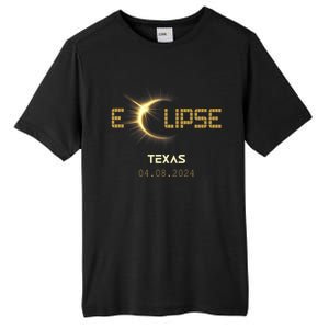 Total Solar Eclipse Texas Totality Usa April 8th 2024 Texas Tall Fusion ChromaSoft Performance T-Shirt