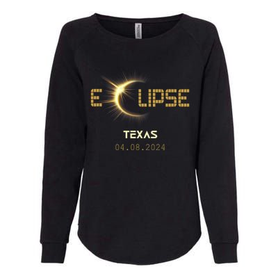 Total Solar Eclipse Texas Totality Usa April 8th 2024 Texas Womens California Wash Sweatshirt