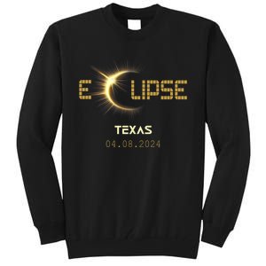 Total Solar Eclipse Texas Totality Usa April 8th 2024 Texas Tall Sweatshirt