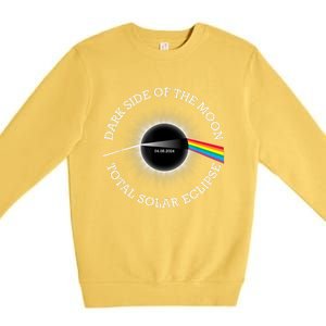 Total Solar Eclipse 04 08 24 Rainbow Totality Dark Side Moon Premium Crewneck Sweatshirt