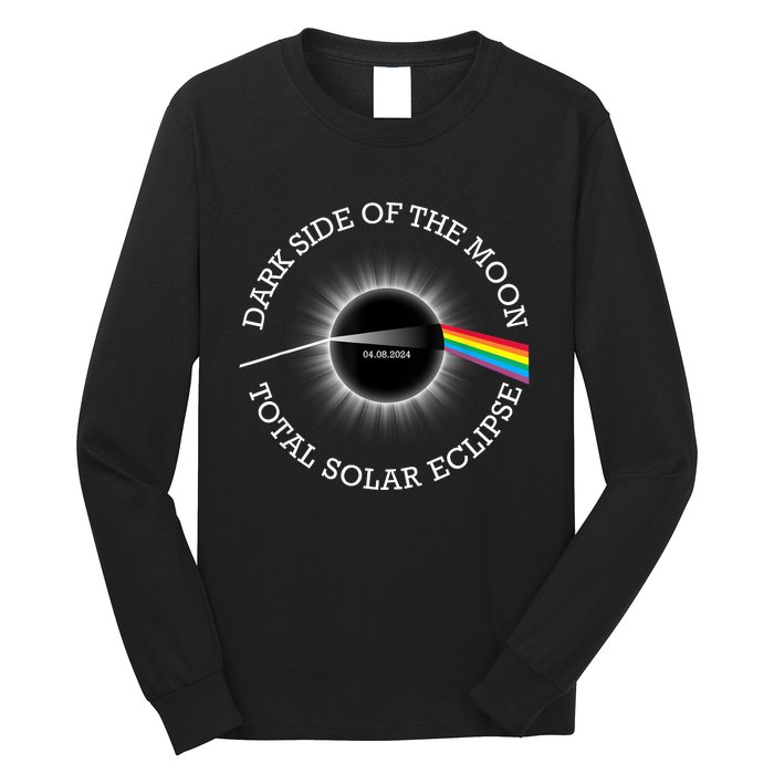 Total Solar Eclipse 04 08 24 Rainbow Totality Dark Side Moon Long Sleeve Shirt