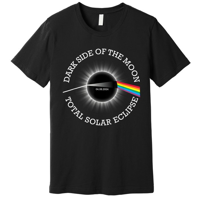 Total Solar Eclipse 04 08 24 Rainbow Totality Dark Side Moon Premium T-Shirt