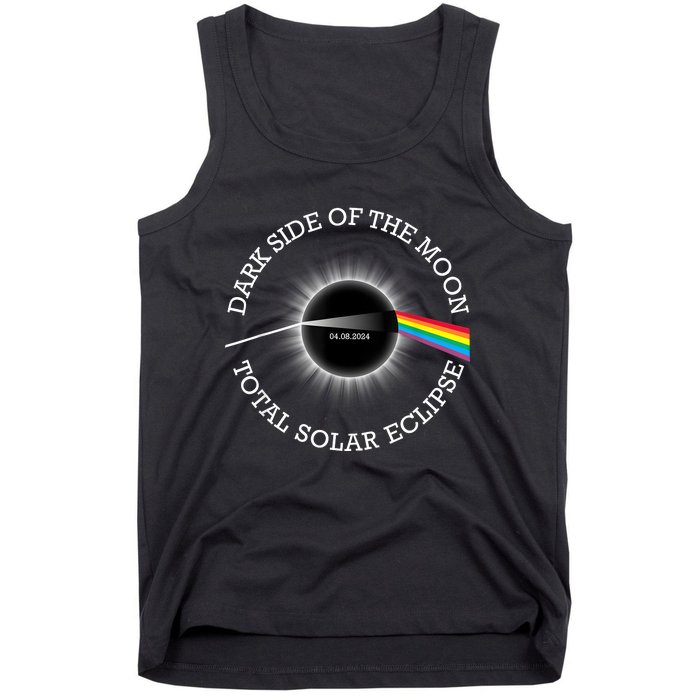 Total Solar Eclipse 04 08 24 Rainbow Totality Dark Side Moon Tank Top