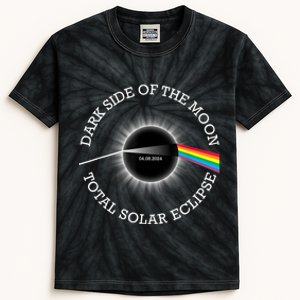 Total Solar Eclipse 04 08 24 Rainbow Totality Dark Side Moon Kids Tie-Dye T-Shirt