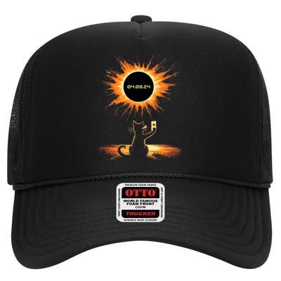 Total Solar Eclipse 2024 April 8 Cat America Totality High Crown Mesh Back Trucker Hat