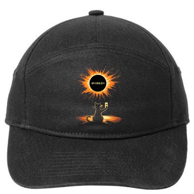 Total Solar Eclipse 2024 April 8 Cat America Totality 7-Panel Snapback Hat