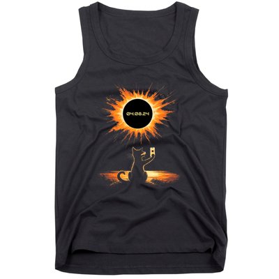 Total Solar Eclipse 2024 April 8 Cat America Totality Tank Top