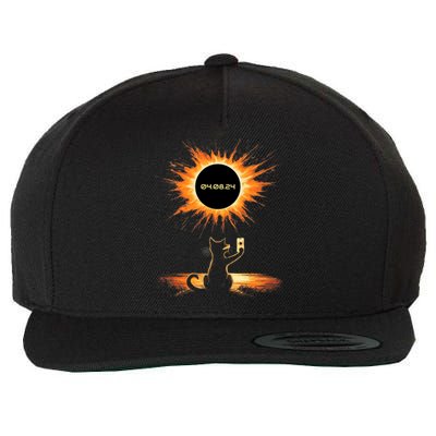 Total Solar Eclipse 2024 April 8 Cat America Totality Wool Snapback Cap