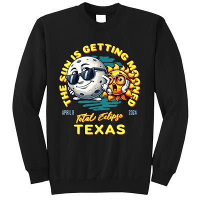 Texas Solar Eclipse Apr 8 2024 Sun Is Getting Mooned Sweatshirt