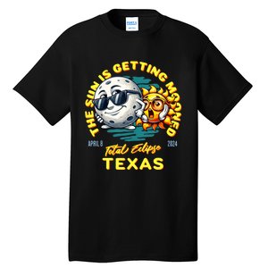 Texas Solar Eclipse Apr 8 2024 Sun Is Getting Mooned Tall T-Shirt